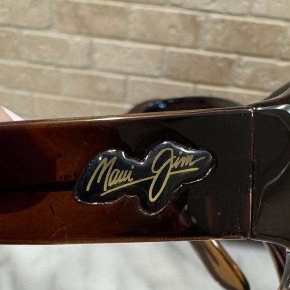 Maui Jim Palms Super Thin Glass Chocolate Polarized Wrap Sunglasses with Case - Picture 3 of 16